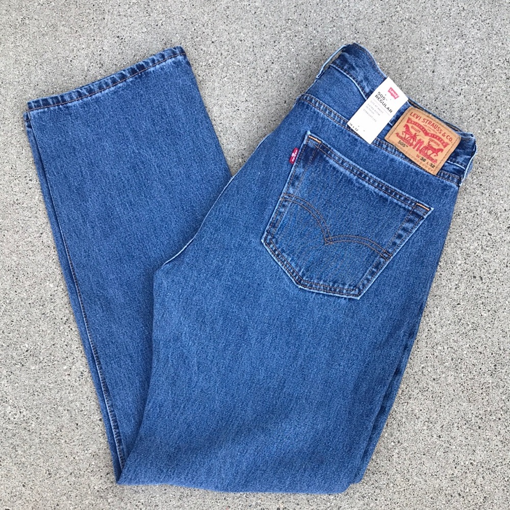 🐬Levi's Men's 505 Regular Blue Jeans 36 X 32